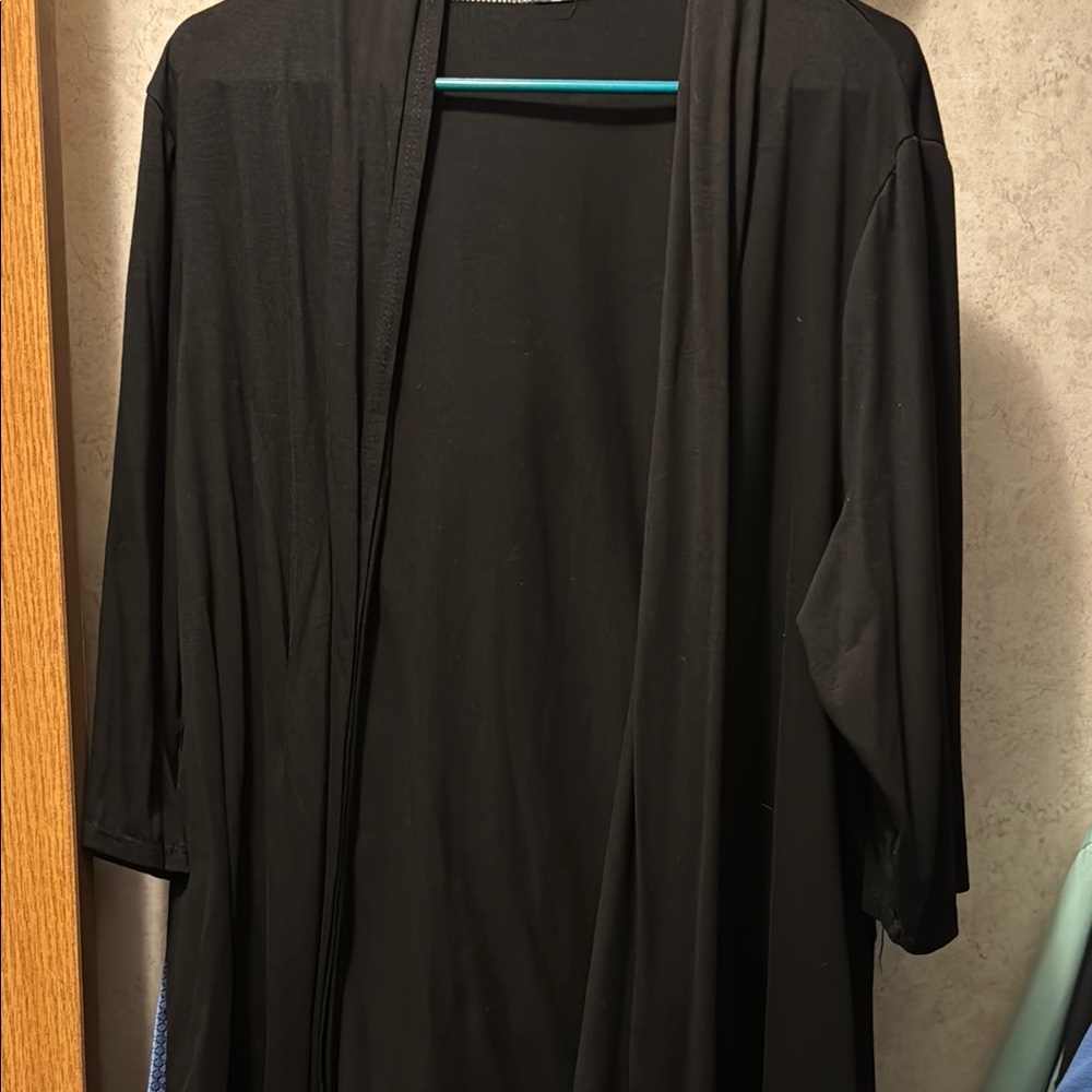 Elegant Black Women's open front sweater
